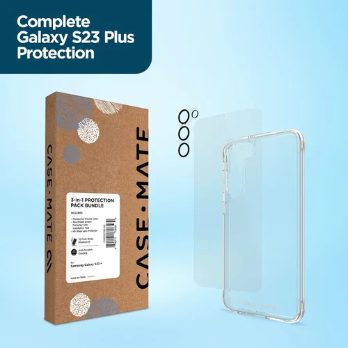 Vista 7 de Funda Case-Mate para Samsung Galaxy S23 Plus [3en1] con protector de pantalla FlexiShield y protector de lente de cámara [6.6"]
