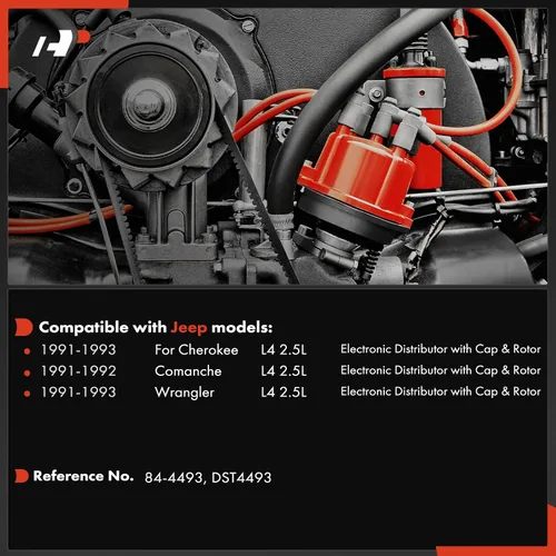Vista 2 de Distribuidor de encendido A-Premium con tapa y rotor compatible con vehículos Jeep - 2.5L 4 cilindros - Cherokee 1991-1993, Comanche 1991-1992