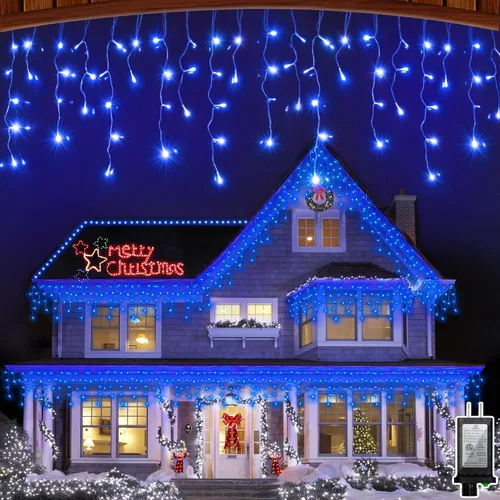 Vista 16 de 612 luces LED de Navidad de 60 pies con 136 caídas, 12 modos de iluminación, decoración navideña multicolor, luces centelleantes regulables 2-Varios