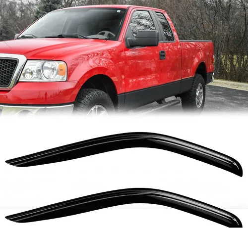 Vista 61 de Protectores de lluvia de ventana para Ford F150 SuperCab 2004-2014 2 piezas deflector de ventana para 09-14 F-150 con 2 puertas delanteras