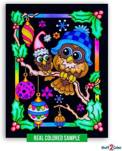 Vista 7 de Super paquete de 18 pósteres de terciopelo mullido para colorear (edición navideña), excelente proyecto de manualidades para compartir y colorear