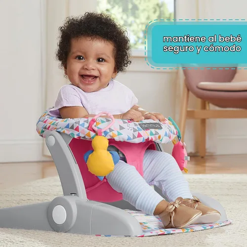 Vista 3 de Summer Infant Asiento de Piso Learn-to-Sit de 2 Posiciones (Rosa Funfetti) – Sienta al Bebé en Este Asiento de Actividad Ajustable Apropiado