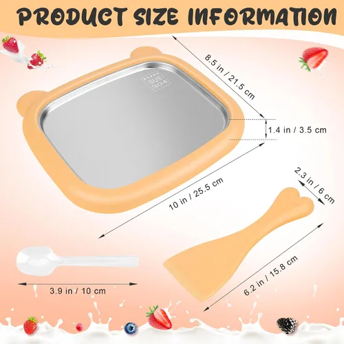 Vista 2 de Windspeed Máquina para hacer helados enrollados 1+12P, bandeja para hacer helados instantáneos, placa fría instantánea para hacer granizados