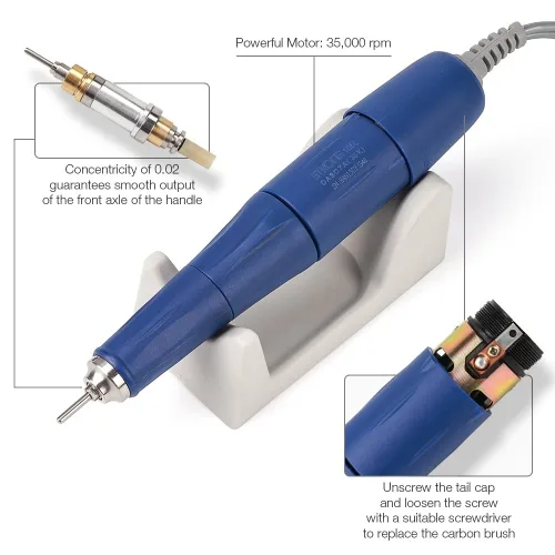 Vista 5 de 65W Fuerte 210 105L Uñas Taladros Manicura Pedicura Máquina Eléctrica Fuerte Lima de Uñas Pulido 35000RPM Uñas Arte Rectificado Dispositivo