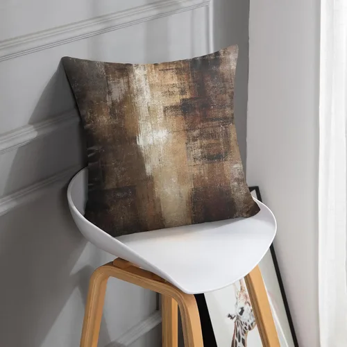 Vista 2 de Britimes Fundas de almohada modernas para decoración del hogar, 16 x 16 pulgadas, juego de 2 fundas de almohada de pintura al óleo abstracta