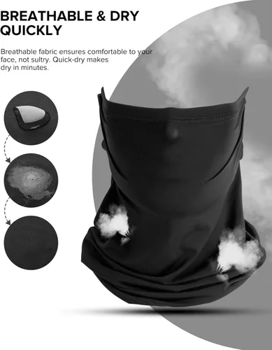Vista 4 de LUNGEAR Bufanda para el cuello, bandana con protección UV, pasamontañas para deportes al aire libre