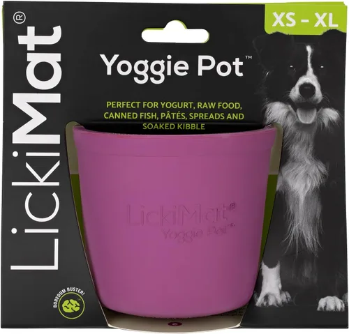 Vista 9 de LICKIMAT Yoggie Pot - Distracción, diversión y enriquecimiento. Dispensador de golosinas de goma de larga duración para todos los tamaños de perros