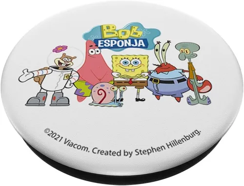 Vista 2 de Bob Esponja SquarePants Bob Esponja Group Shot Logo PopSockets PopGrip: Agarre intercambiable para teléfonos y tabletas