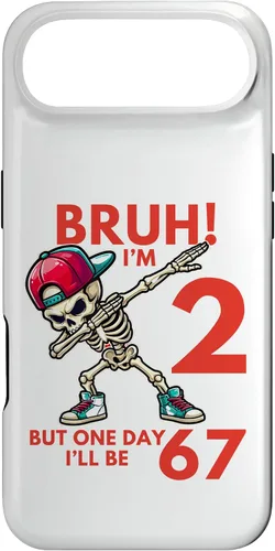 Vista 26 de Bruh I'm 2 But One-Day I'll Be 67 Retro 2nd Birthday Kids Case for iPhone XR