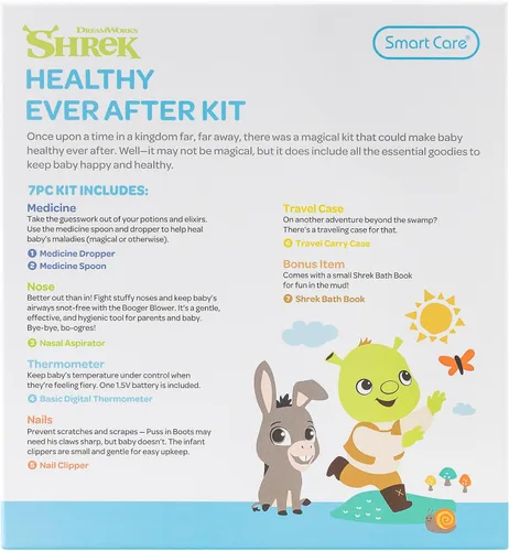 Vista 4 de Smart Care Shrek Healthy Ever After Baby Kit de cuidado de la salud para bebés, artículos esenciales para recién nacidos, regalos para recién