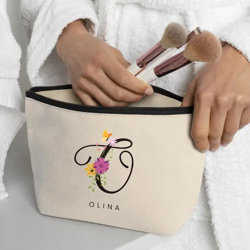 Vista 5 de Bolsa de maquillaje personalizada para regalos de damas de honor, regalos de boda para dama de honor, matrona de honor, regalo personalizado