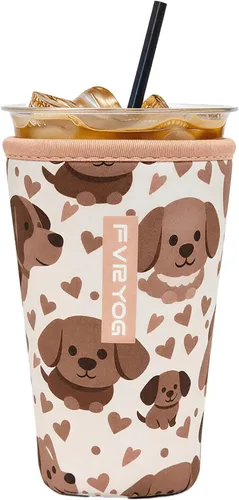Vista 112 de Reusable Insulated Neoprene Iced Coffee Sleeves for Iced Coffee Cups, Coffee Coolies sleeves for Iced & Hot Drinks
