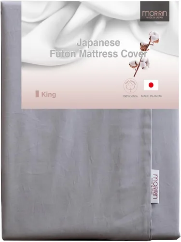 Vista 14 de Funda con cremallera para colchón de futón japonés de piso, 100% algodón, fabricada en Japón, doble, gris