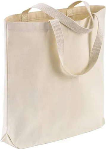 Vista 7 de Bolsas de lona resistentes al por mayor con fuelle inferior de 15 pulgadas de ancho x 16 pulgadas de alto x 3 pulgadas de G en blanco, ideales