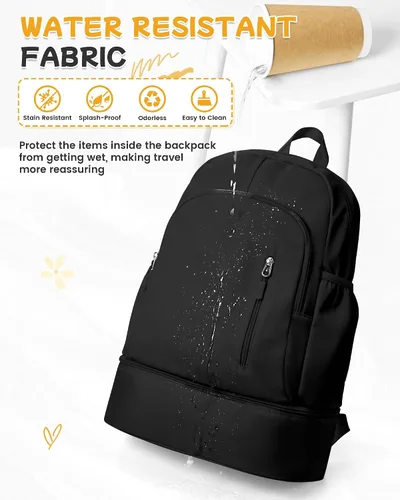 Vista 7 de BJLFS Mochila para mujer, Negro -, Grande, Moderno