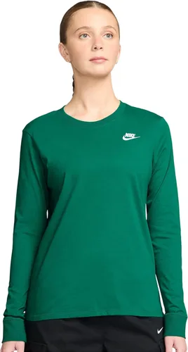 Vista 20 de Nike Sportswear Club - Camiseta de manga larga para mujer Negro/Blanco