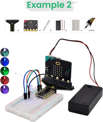 Vista 4 de KEYESTUDIO Microbit Kit básico de inicio para BBC Micro:bit V2 Accesorios STEM Kit de codificación para principiantes (Micro: bit V2.21 incluido)