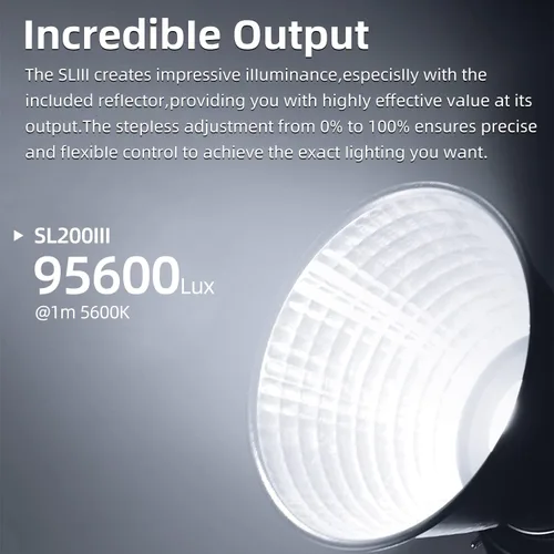 Vista 2 de Godox SL200III 215W (MAX.) Luces LED de fotografía de video, luces de estudio Bowens, salida continua, 8 efectos de iluminación preestablecidos