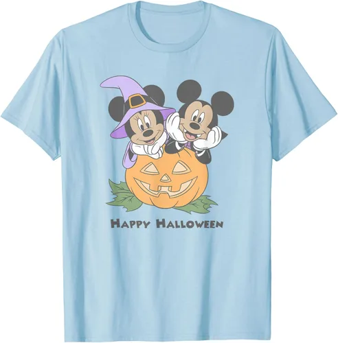 Vista 66 de Disney Mickey and Friends Halloween Pumpkin Mickey & Minnie Camiseta Blanco