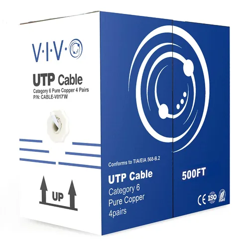 Vista 12 de VIVO - Cable Ethernet Cat6 a granel de cobre de 250 pies Azul
