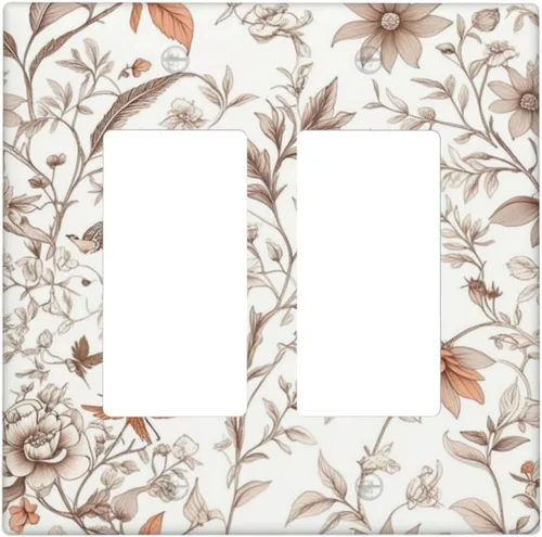 Vista 37 de Decorative Outlet Covers Blue Background White Cat Daisy Floral 2-Gang 1-Gang Wall Plate Single Toggle/Rocker Farmhouse Style Light Switch Covers
