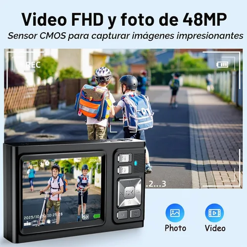 Vista 2 de JDZ Cámara digital 4K para fotografía con enfoque automático y tarjeta