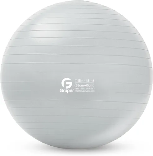 Vista 22 de Gruper Pelota de yoga y pilates, pelota de gimnasio de 4 tamaños para fitness, yoga, entrenamiento, embarazo y terapia física, bomba rápida