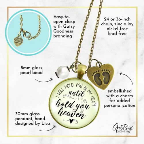 Vista 19 de Gutsy Goodness Miscarriage Necklace Comforting Sentimental Handmade Jewelry For Mom - Pendant, Message Card, Keepsake Gift Box