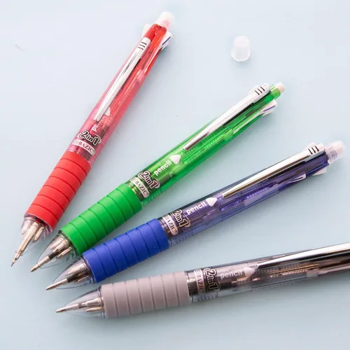 Vista 6 de BAZIC PRODUCTS Bolígrafo 4 + 1 + lápiz mecánico con agarre suave, punta gruesa de 0.039 pulgadas, plomo de 0.027 pulgadas, tintas
