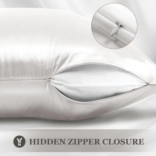 Vista 4 de Adubor Funda de almohada 100% de seda, fundas de almohada de seda de morera, 23 fibras de grado Momme 6A, funda de almohada de seda para la salud