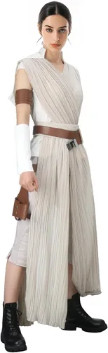 Vista 2 de Disfraz de Rey para mujer, trajes de cosplay Jedi de lujo, conjunto completo con cinturón para Halloween