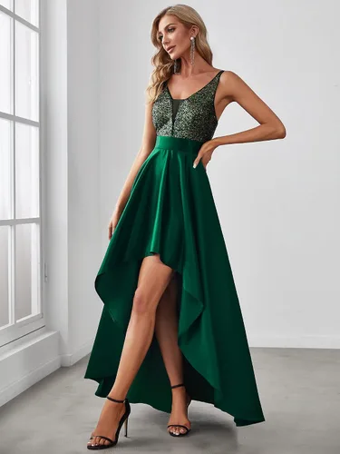Vista 3 de Ever-Pretty Vestido de fiesta largo con cuello en V para mujer, 0667