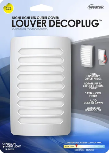 Vista 5 de Westek NL-DPLV-N Louver Decoplug - Luz nocturna, níquel satinado
