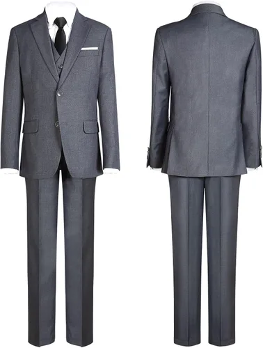 Vista 2 de Almighty Magic Traje formal para niño 5 piezas ajustado traje de vestir con anillo