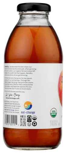 Vista 5 de Eat The Change Just Ice Tea - Té orgánico Oolong de melocotón, Kosher, 16 onzas líquidas (paquete de 12)