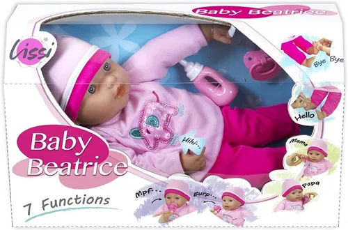 Vista 2 de Lissi Muñeca de bebé interactiva de 16 pulgadas con accesorios, 16 pulgadas, rosa
