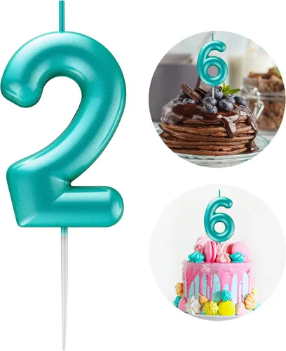 Vista 17 de Vela Azul Número 15 de Cumpleaños Velas 3D de Número para Pastel de Cumpleaños Decoración de Fiesta de Cumpleaños Suministros para Boda