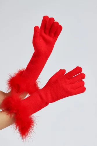 Vista 65 de Sahabowi Guantes de cuero para clima frío Manopla de lana cálida de invierno para mujeres