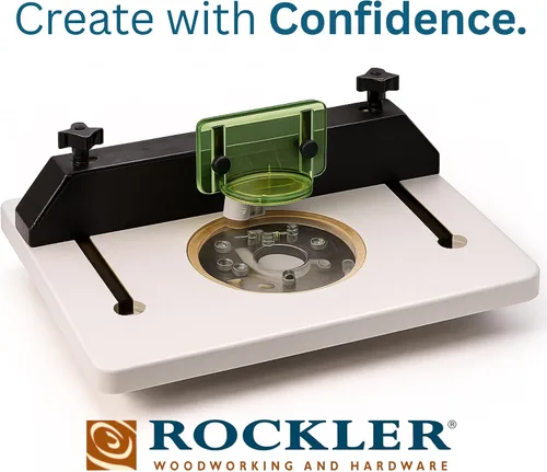 Vista 2 de Rockler Mesa de Router de Recorte – Mesa de Router Ajustable con Agujeros Pre-perforados en la Parte Posterior - Mesa de Router con Protector