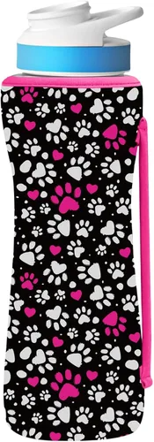 Vista 21 de Funda estampada de 22 onzas compatible con botellas de agua Cirkul para botellas de plástico y acero inoxidable, neopreno de 22 onzas, material que
