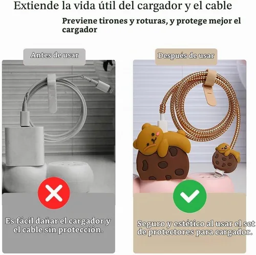 Vista 9 de Funda de Cargador Compatible con iPhone Adaptador de Corriente USB-C de 20W Cargador Diseño de Dibujos Animados Lindo en 3D Funda de Cargador