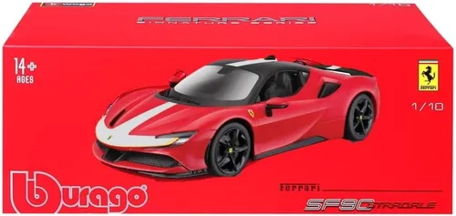 Vista 4 de Bburago B18-16911 Ferrari Signature SF90 STRADALE Super Car Die Cast, Rojo, L