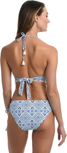 Vista 4 de Top de traje de baño con cuello halter fruncido