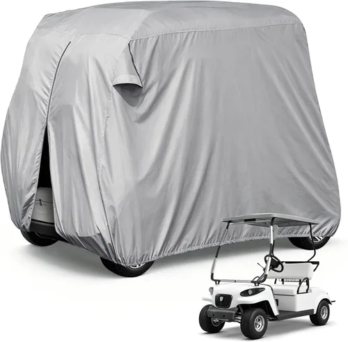 Vista 11 de Moveland Cubierta impermeable al polvo para carrito de golf Accesorios para exteriores, revestimiento extra de PVC 2 pasajeros Cubierta