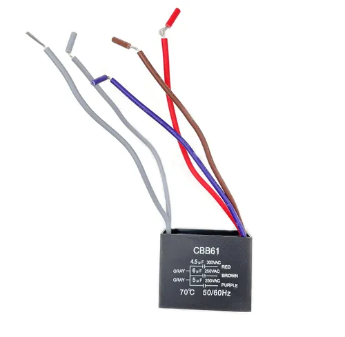 Vista 8 de Nuevo condensador de ventilador de techo CBB61 4.5uf + 6uf + 5uf 5 cables 250V