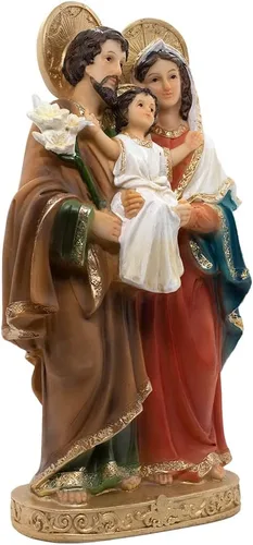 Vista 2 de Estatua de interior de la Sagrada Familia Cuenta con María y José sosteniendo al niño Jesús Decoración cristiana clásica para el hogar Gran