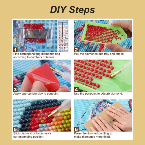 Vista 6 de Acudotr Kits de pintura de diamantes para adultos, kits de arte de diamantes 5D para principiantes, kits de pintura de diamantes de taladro completo