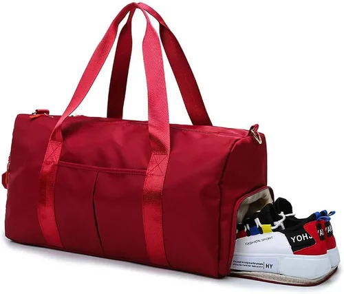 Vista 2 de KARRESLY Bolsa de gimnasio de deportes de viaje para mujeres u hombres con bolsillo húmedo y compartimento para zapatos para entrenamiento