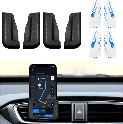 Vista 7 de Dickno 2 soportes multifuncionales para teléfono móvil, ancho ajustable, soporte de teléfono para tablero de automóvil, soporte para teléfono