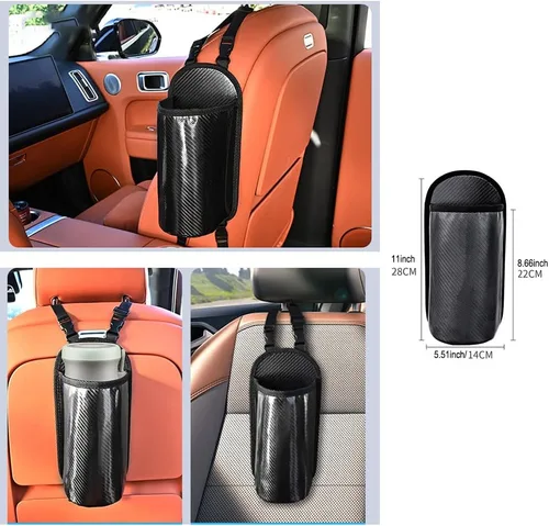 Vista 8 de Expansor grande para portavasos de automóvil, bolsa colgante de almacenamiento lateral del asiento, bolsa colgante de fibra Mertial para botellas